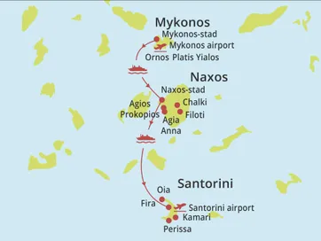 Eilandhoppen Naxos Santorini