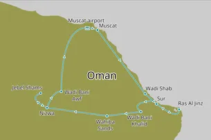 Fly-drive Klassiek Oman - Route