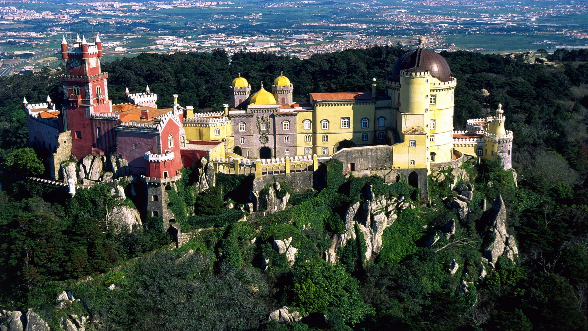Sintra van bovenaf gezien, Lissabon kust, Portugal