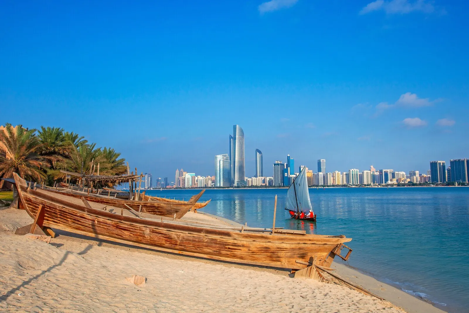 Beautiful View at Abu Dhabi, Corniche in the Morning, UAE