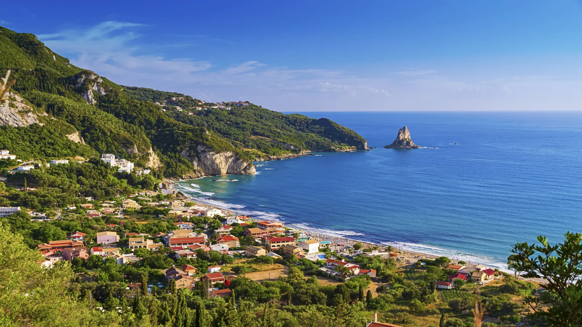 Agios Gordios van boven, Corfu, Griekenland