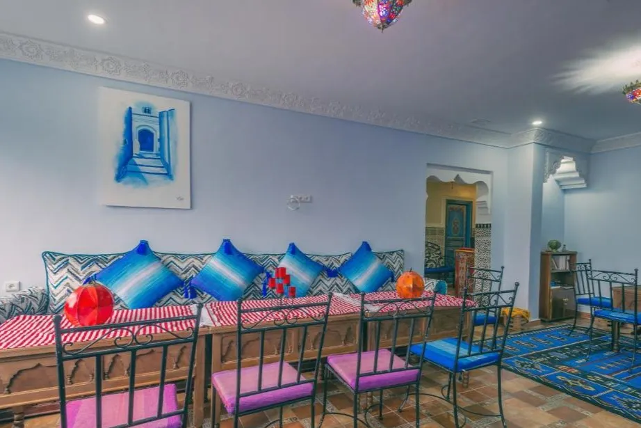 Marokko, Hotel Puerta Azul, interieur