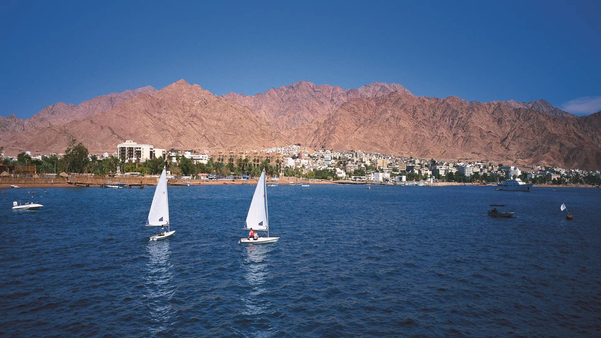 Bootjes bij Aqaba, Jordanië