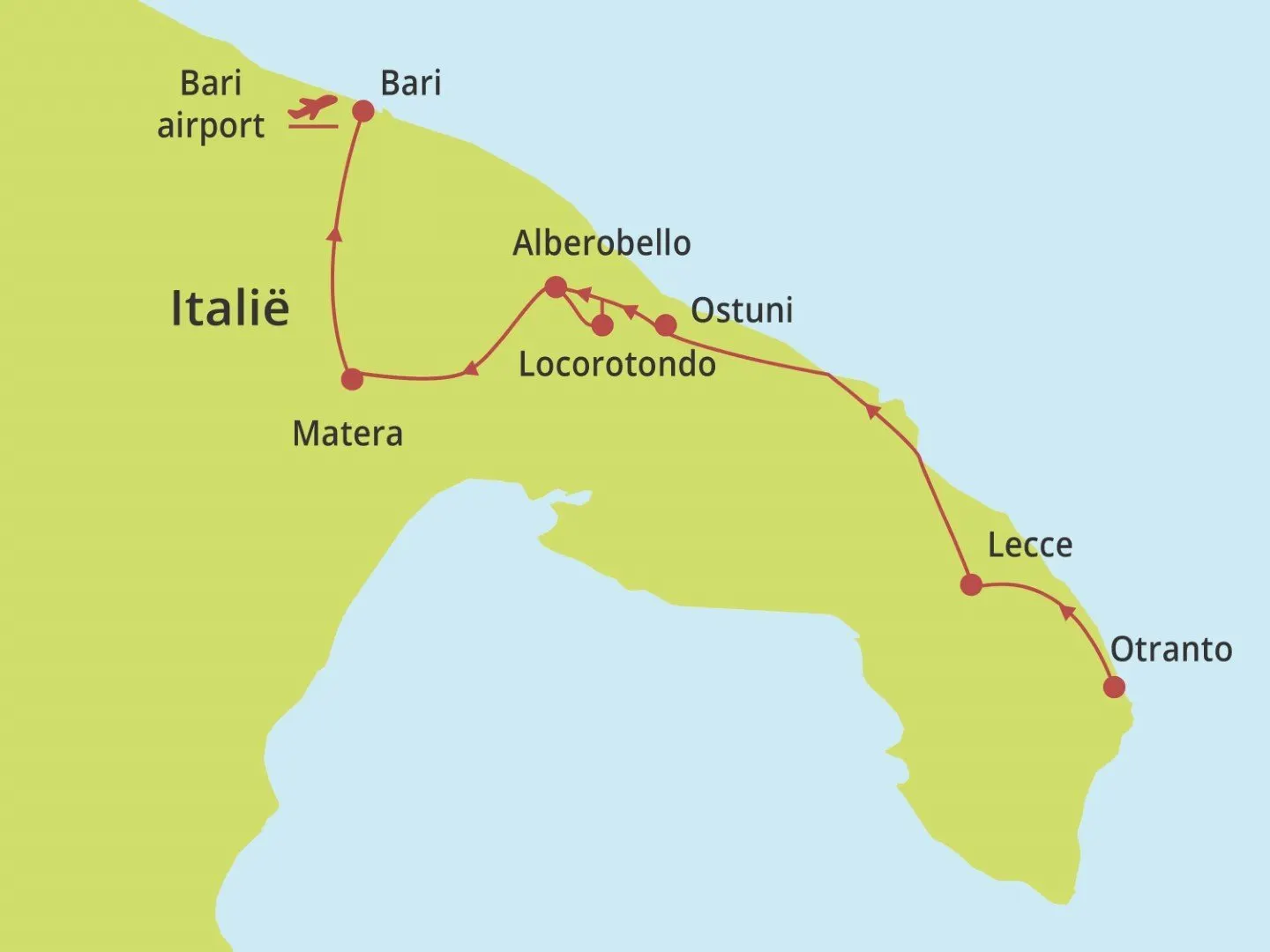 kaartje privé wandelreis puglia en matera walking & food experience