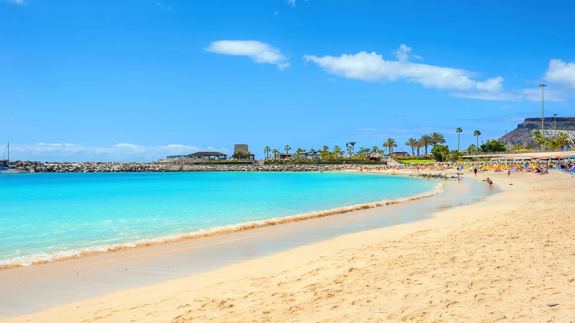 Beroemd strand van Amadores, Gran Canaria, Canarische eilanden, Spanje
