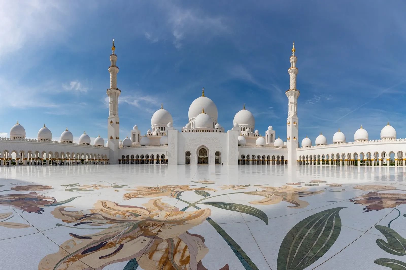 The Sahan Courtyard of the Sheikh Zayed Grand Mosque, UAE