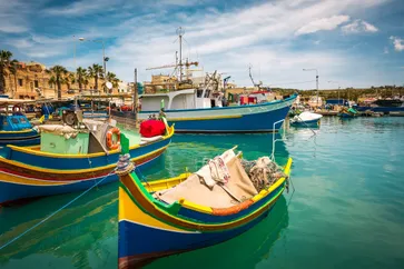 Traditionele boten in Marsaxlokk - Malta