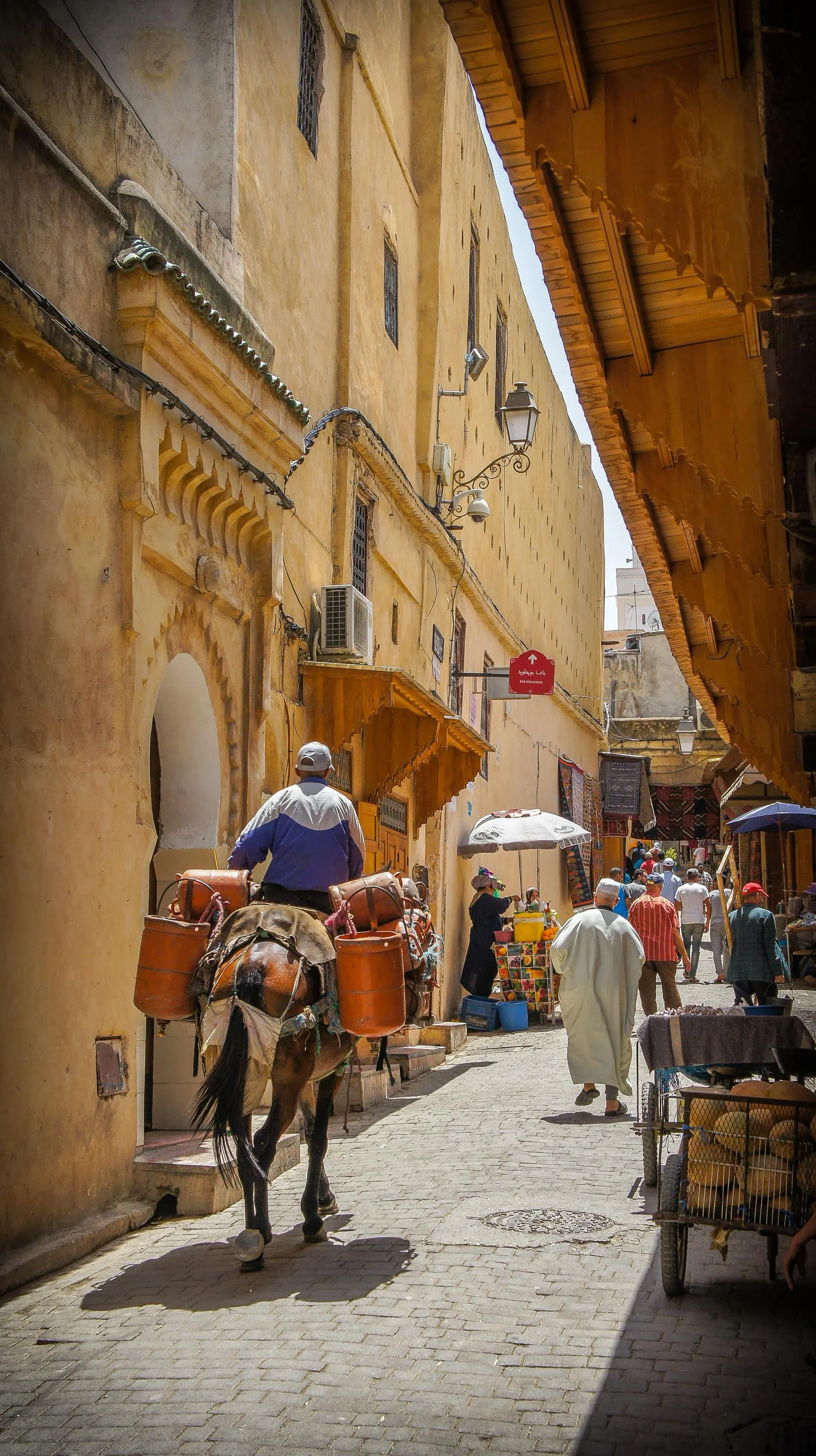 Straten in Fes, Marokko