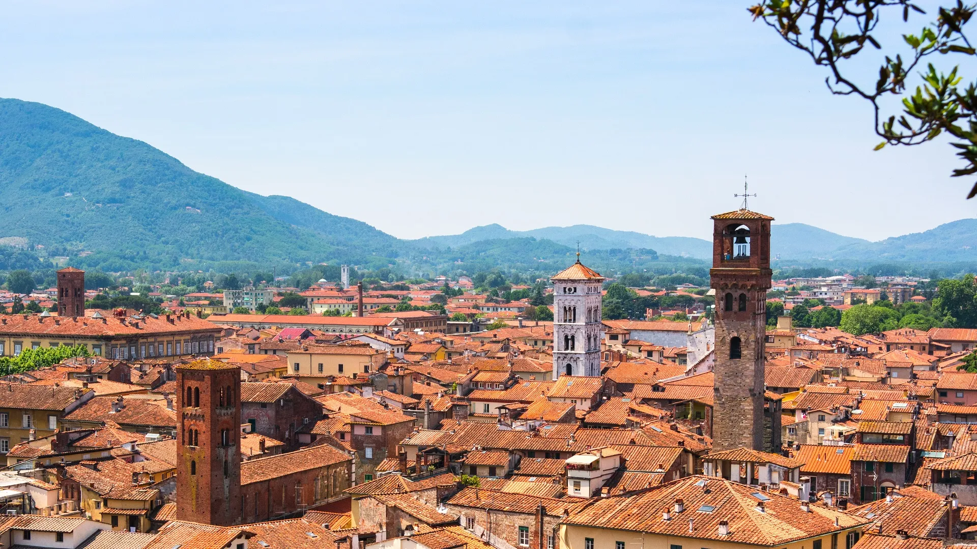 Uitzicht over de daken van Lucca