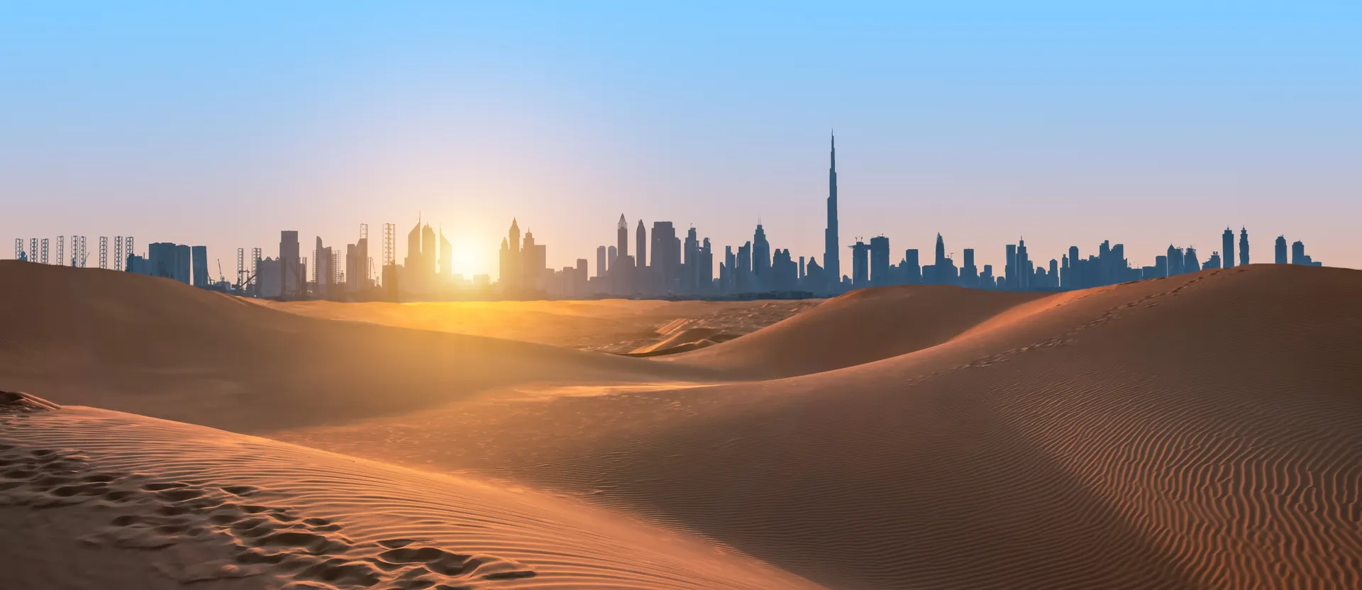 Dubai desert at sunset, UAE V1