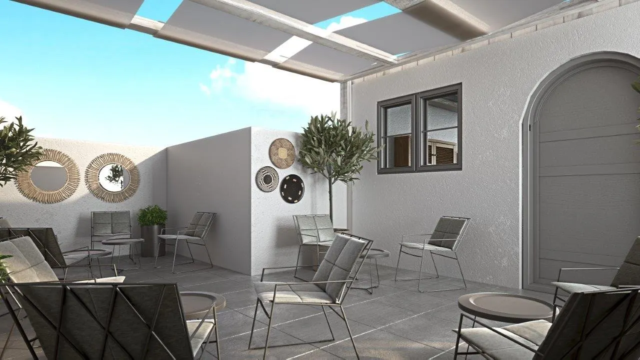 Mr & Mrs White Santorini - terras