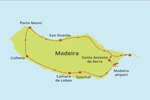 Kaart Fly Drive Madeira