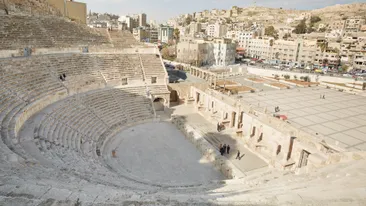 Een oud Romeins Theater in Amman, Jordanië