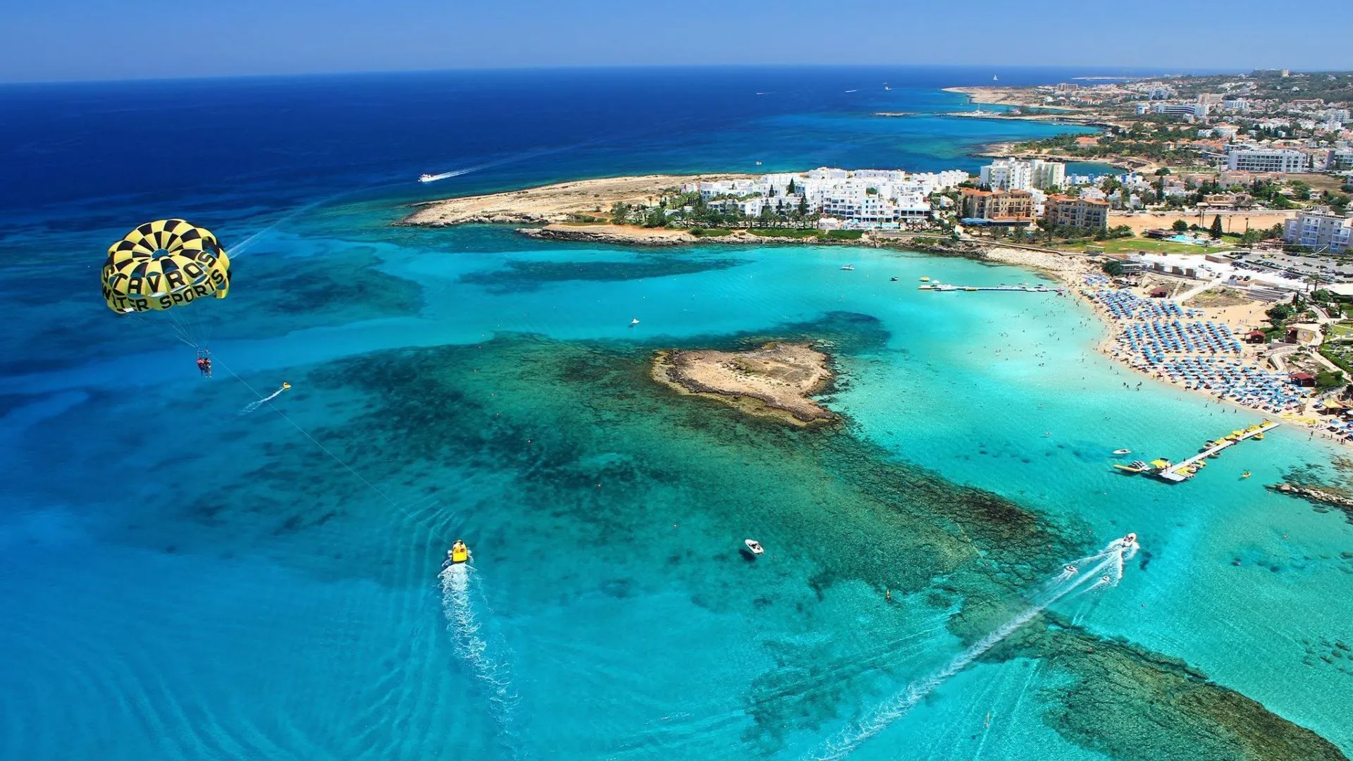 Het strand bij Protaras, Cyprus