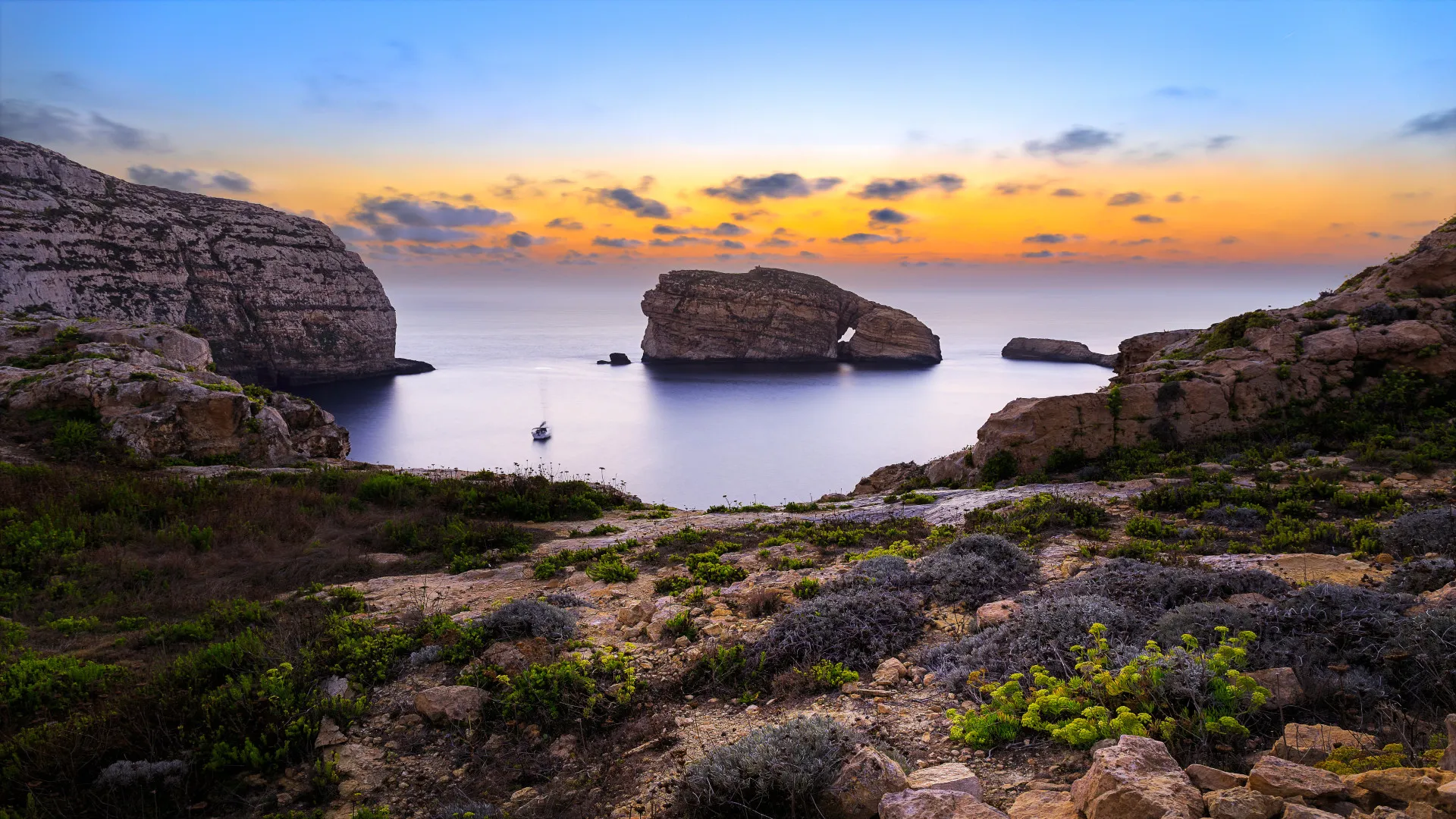 Zonsondergang Fungus Rock, Gozo, Malta