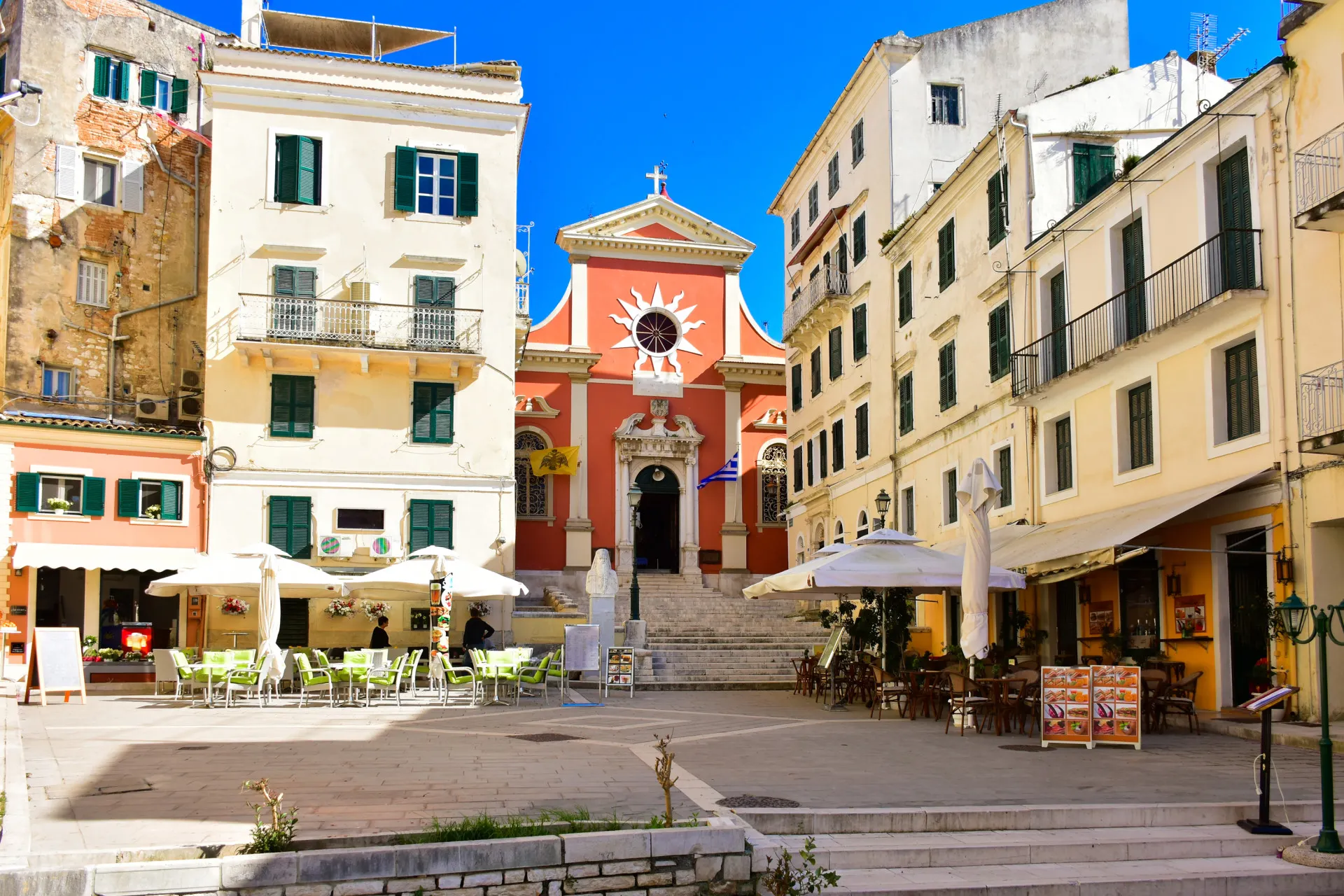 Plein Corfu Stad, Corfu, Griekenland
