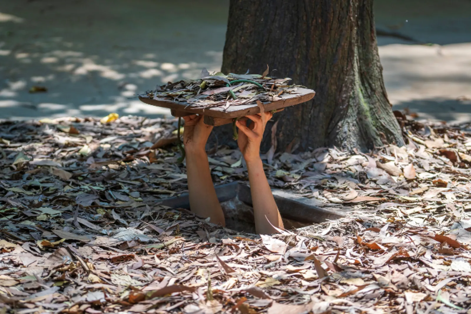 Cu Chi Tunnel camouflage shelter