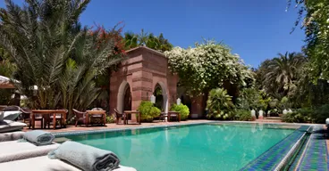 Zwembad van luxe Dar Rhizlane, Marrakech, Marokko