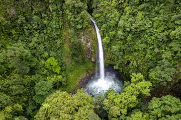 &Olives Costa Rica Aerial view of la fortuna waterfall