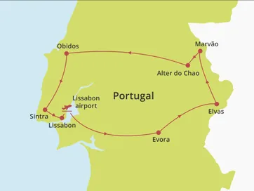 Fly-drive Alentejo en Lissabon kust (hotels) 8 dagen