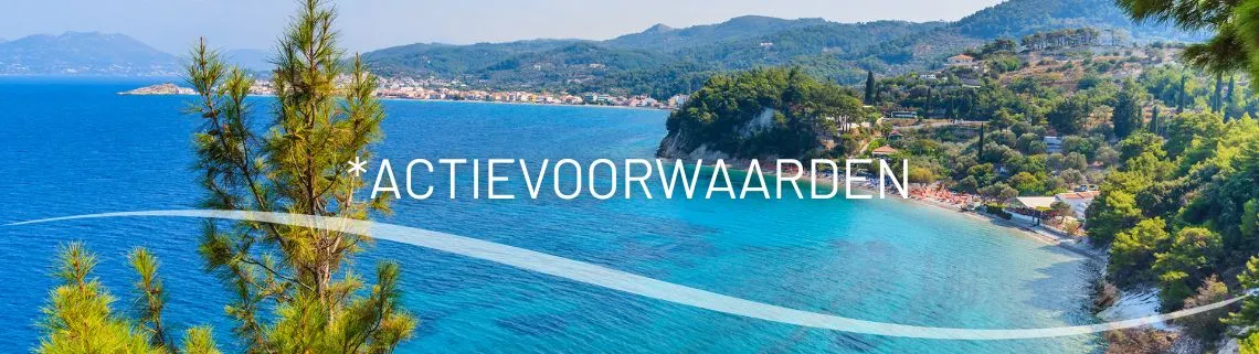 Banner actievoorwaarden eilandhoppenkorting