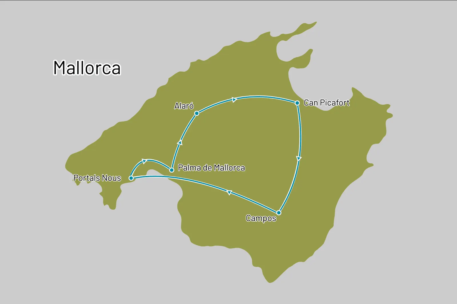 Fly-drive 12 dagen Mallorca, waar de tijd vertraagt - Route