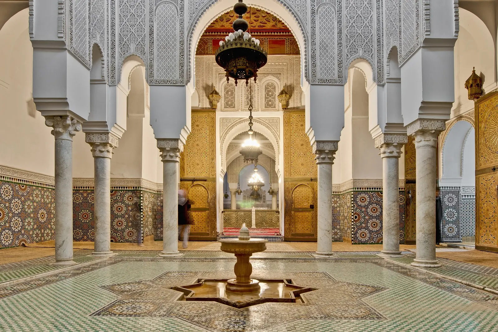 Moulay Ismail Mausoleum interior at Meknes, Morocco