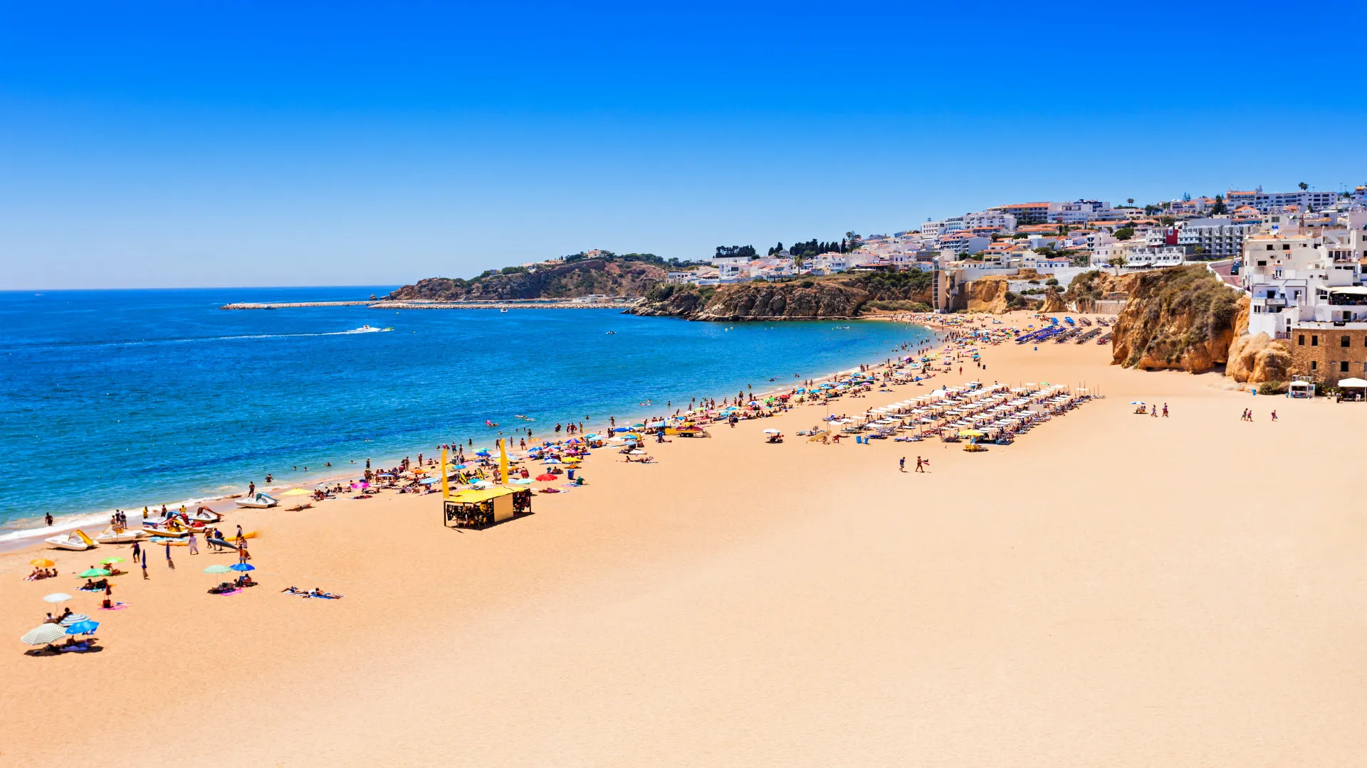 Stadsstrand Albufeira, Algarve, Portugal