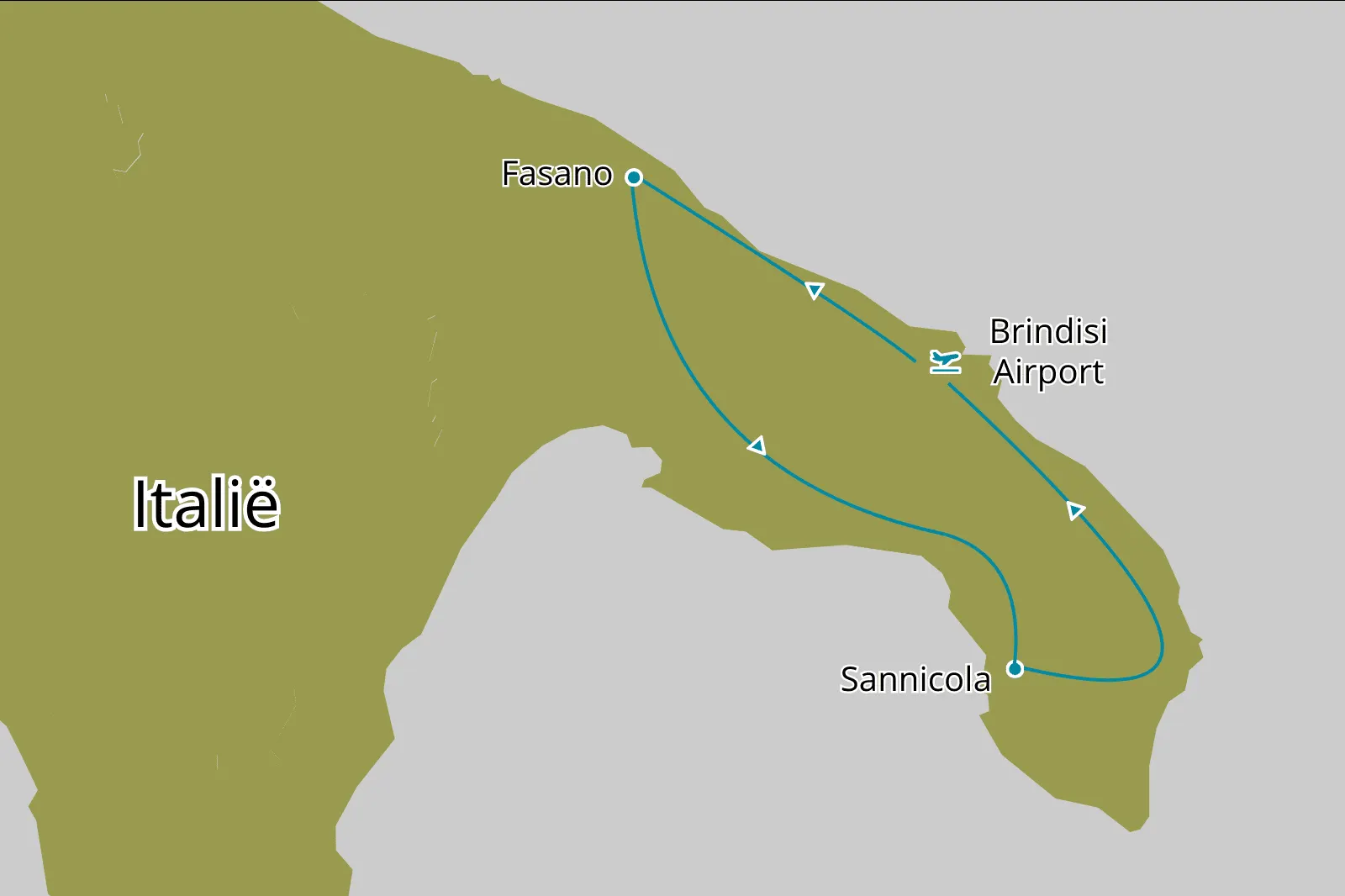 Fly-drive Authentieke bestseller combi Puglia - Route
