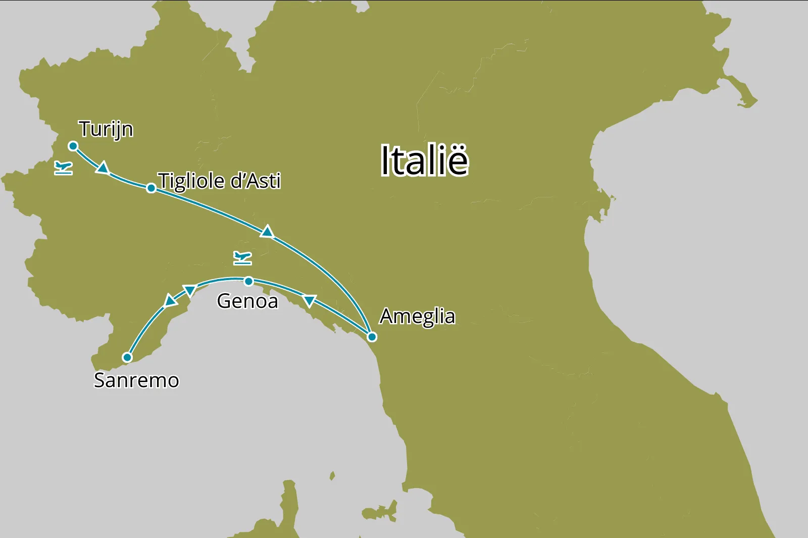 Ontdek Piemonte & Ligurië, langs de wijnroute naar de zee - Route