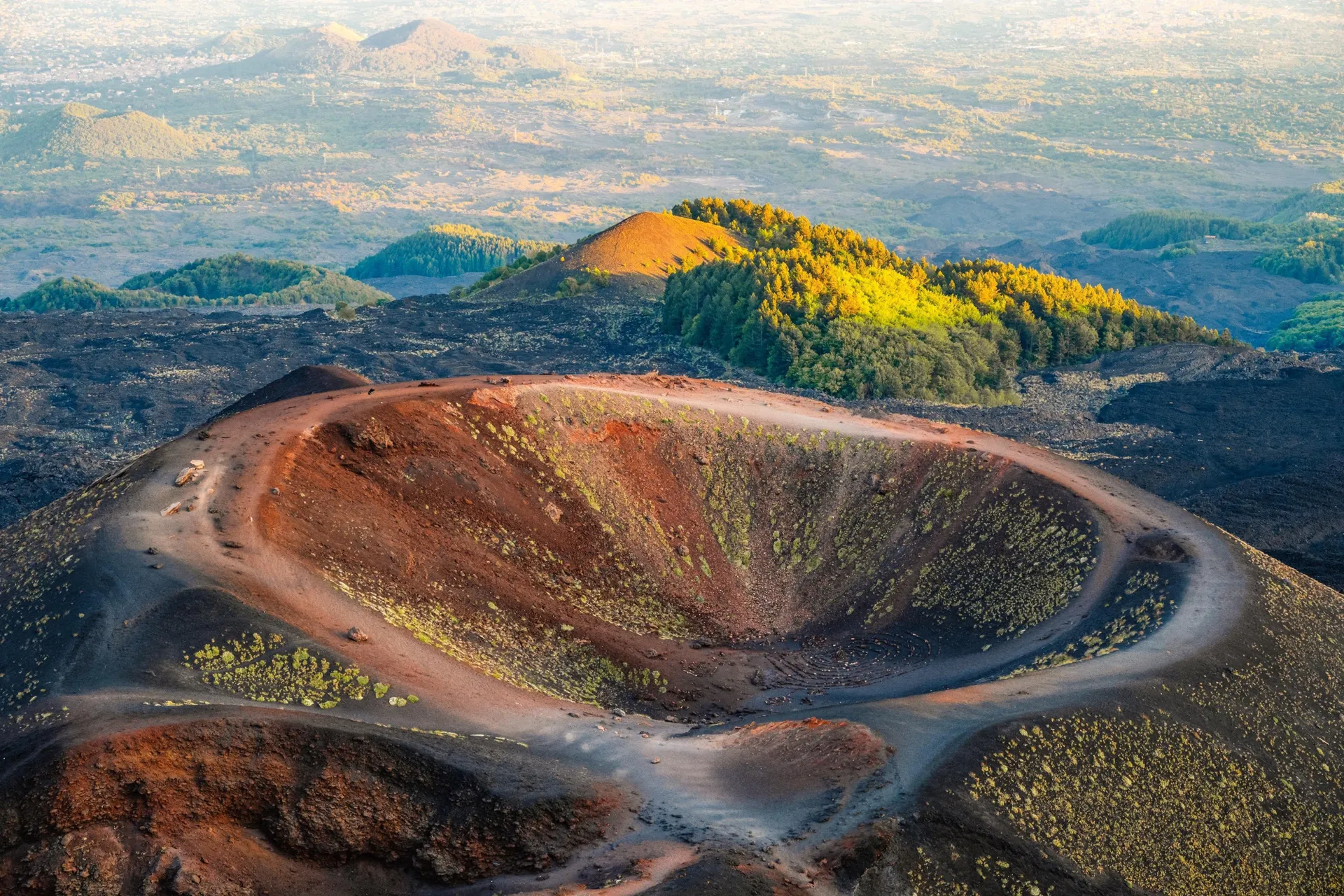 De kraters bij de Etna