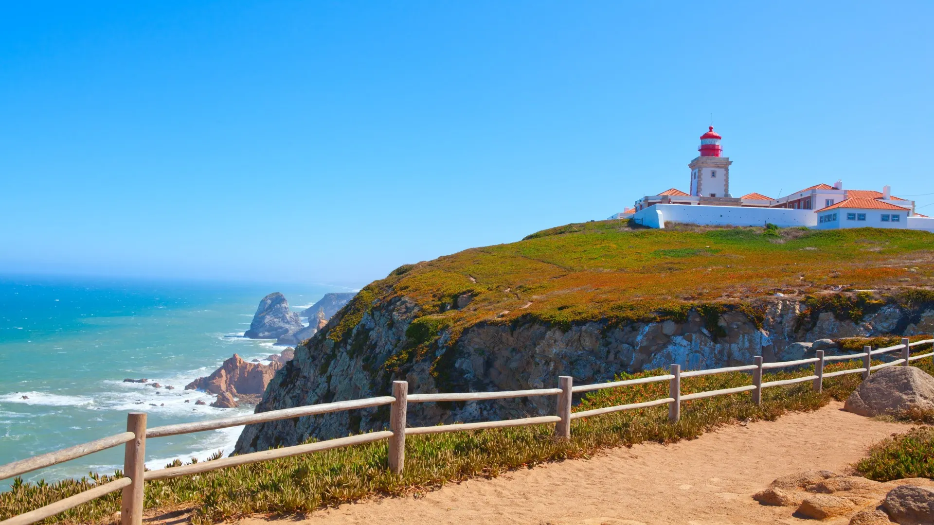 Roca Kaap Vuurtoren (Cabo da Roca), meest westelijke punt van Europa, Portugal