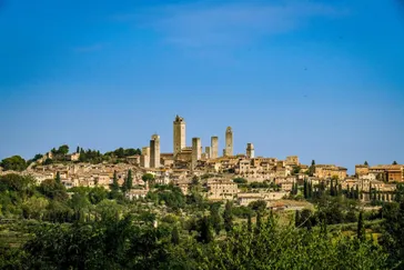 Uitzicht op San Gimignano, Toscane