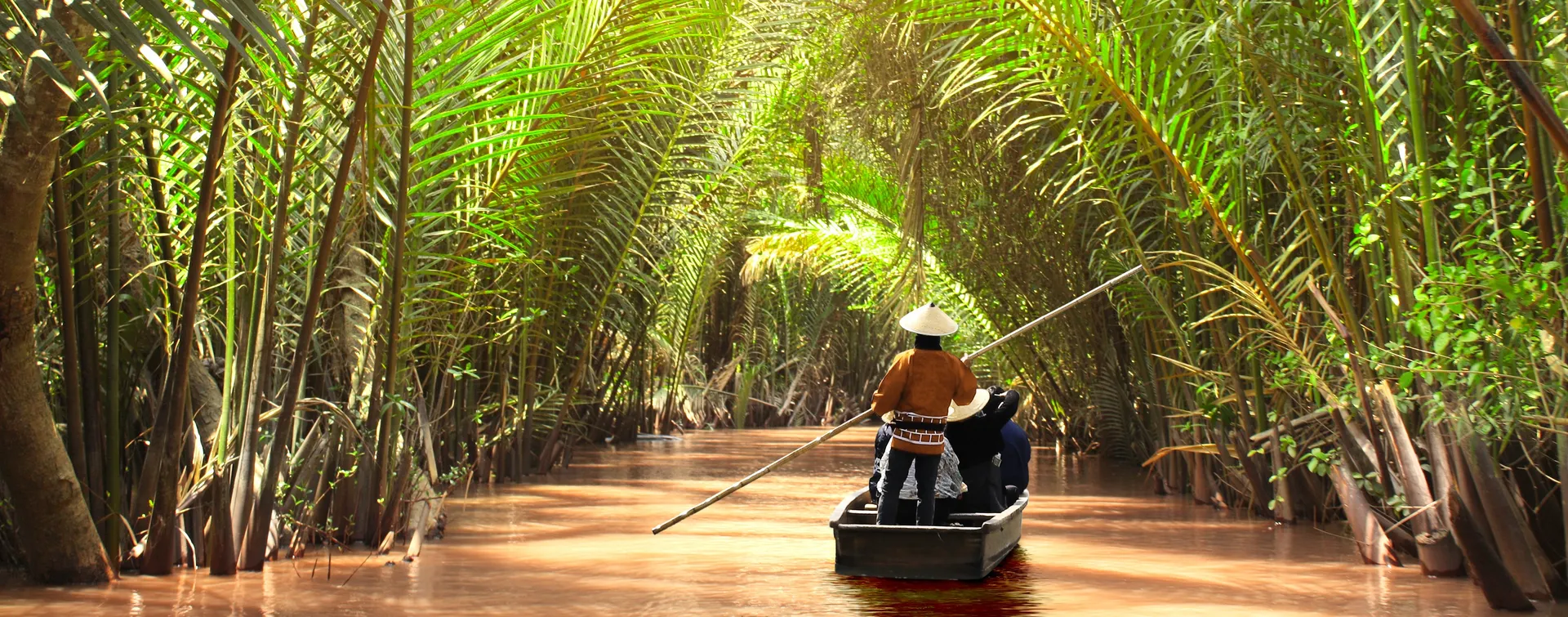 Varen in de delta van de Mekong rivier, Vietnam, Azië